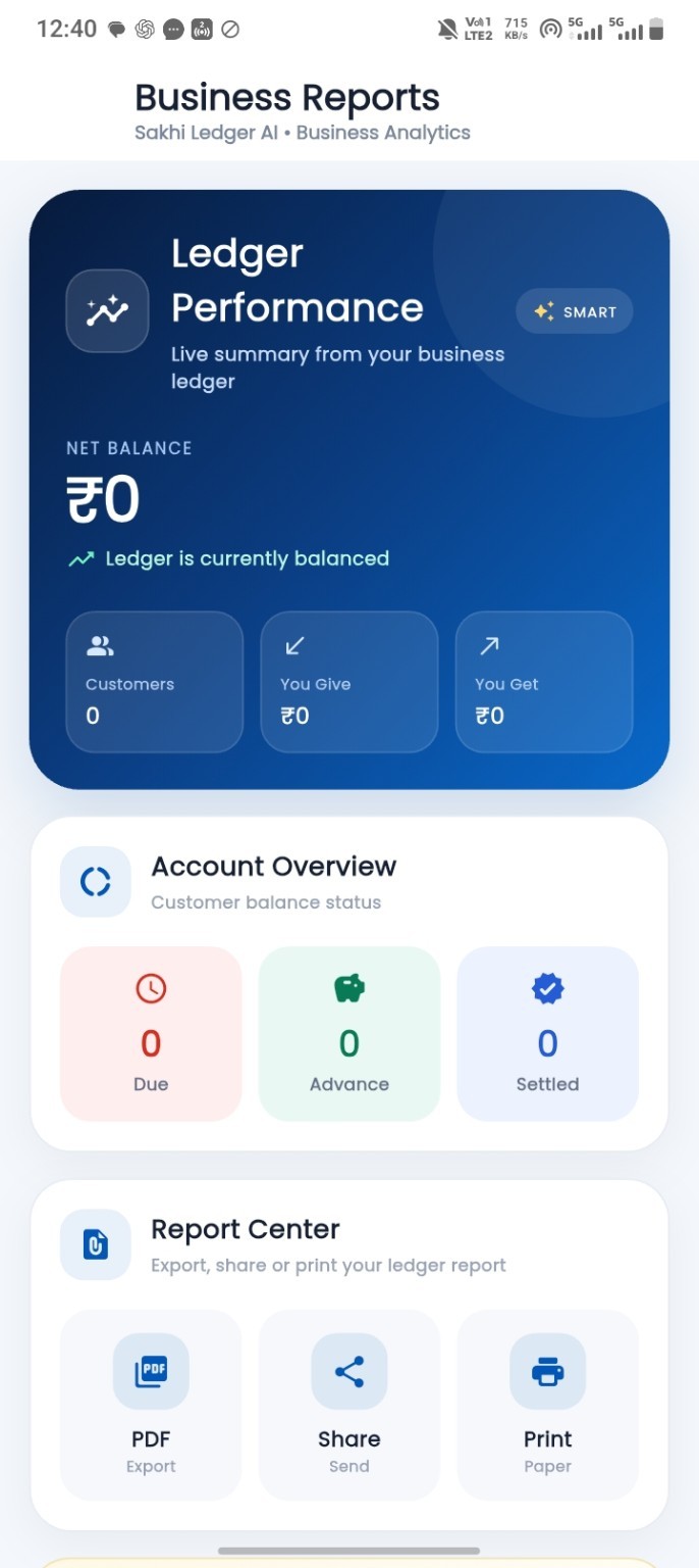 Sakhi Ledger AI billing screen